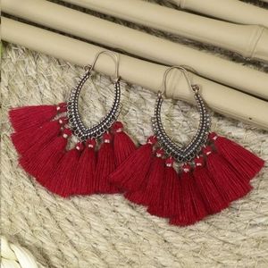 Red Antique Bronze Earrings